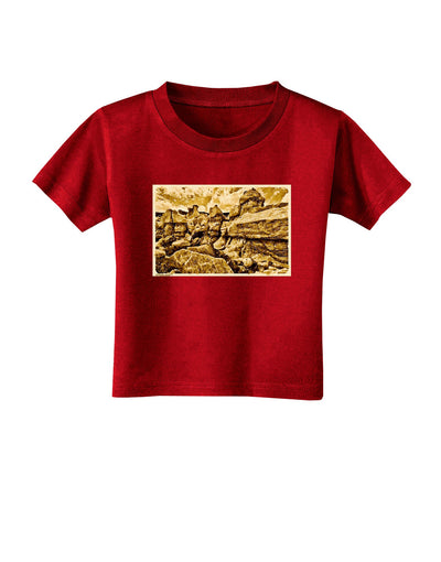 Watercolor Mountains Colorado Toddler T-Shirt Dark-Toddler T-Shirt-TooLoud-Red-2T-Davson Sales