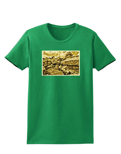 Watercolor Mountains Colorado Womens Dark T-Shirt-TooLoud-Kelly-Green-X-Small-Davson Sales