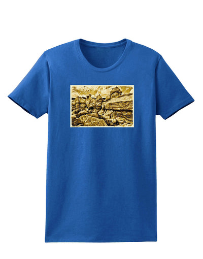 Watercolor Mountains Colorado Womens Dark T-Shirt-TooLoud-Royal-Blue-X-Small-Davson Sales