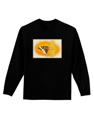 Watercolor Owl Moth Adult Long Sleeve Dark T-Shirt-TooLoud-Black-Small-Davson Sales