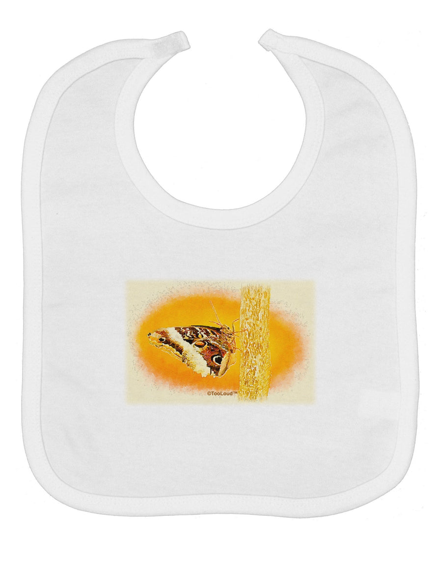 Watercolor Owl Moth Baby Bib