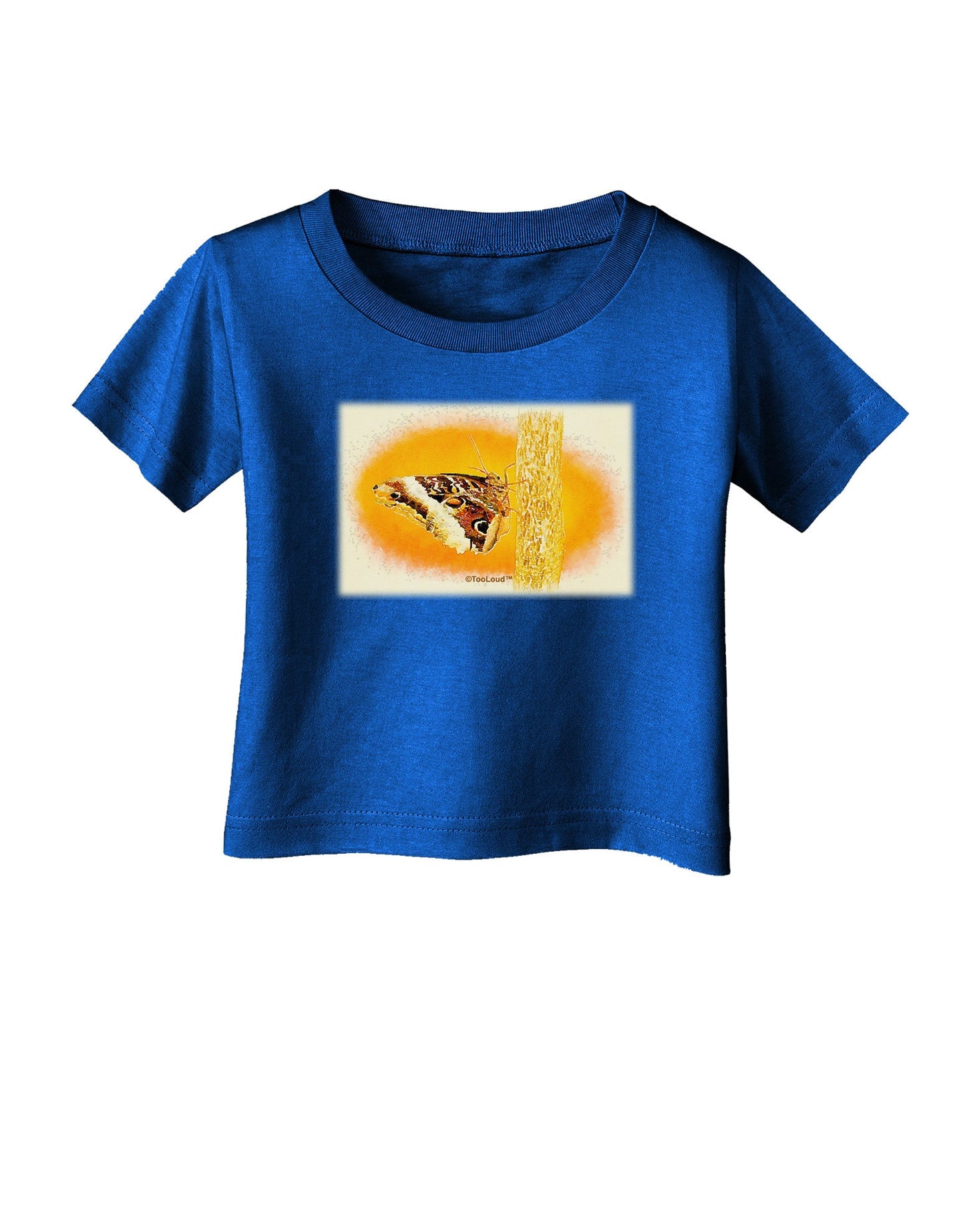 Watercolor Owl Moth Infant T-Shirt Dark-Infant T-Shirt-TooLoud-Royal-Blue-06-Months-Davson Sales