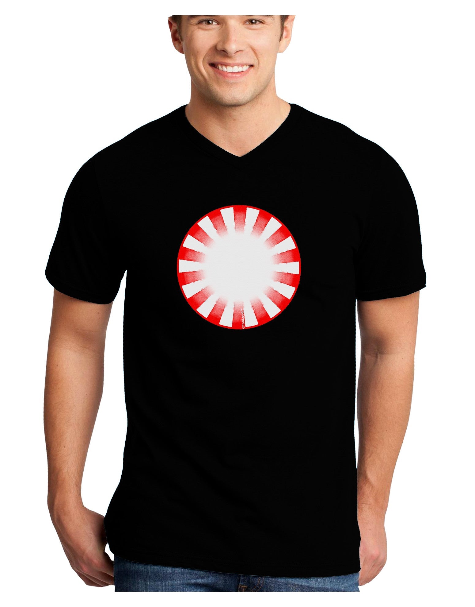 Watercolor Peppermint Adult Dark V-Neck T-Shirt-TooLoud-Black-Small-Davson Sales