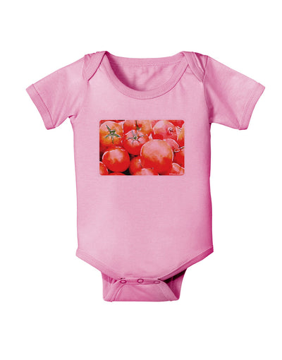 Watercolor Tomatoes Baby Romper Bodysuit-Baby Romper-TooLoud-Pink-06-Months-Davson Sales