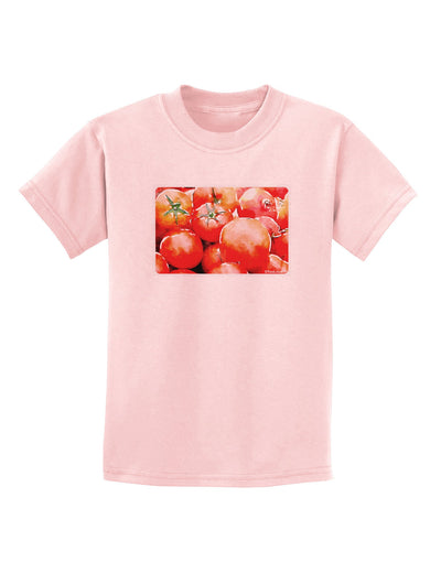 Watercolor Tomatoes Childrens T-Shirt-Childrens T-Shirt-TooLoud-PalePink-X-Small-Davson Sales