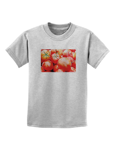 Watercolor Tomatoes Childrens T-Shirt-Childrens T-Shirt-TooLoud-AshGray-X-Small-Davson Sales