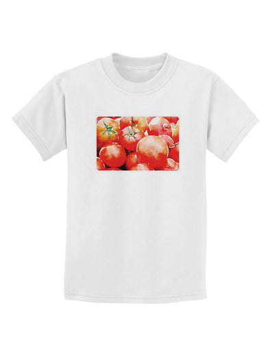 Watercolor Tomatoes Childrens T-Shirt-Childrens T-Shirt-TooLoud-White-X-Small-Davson Sales