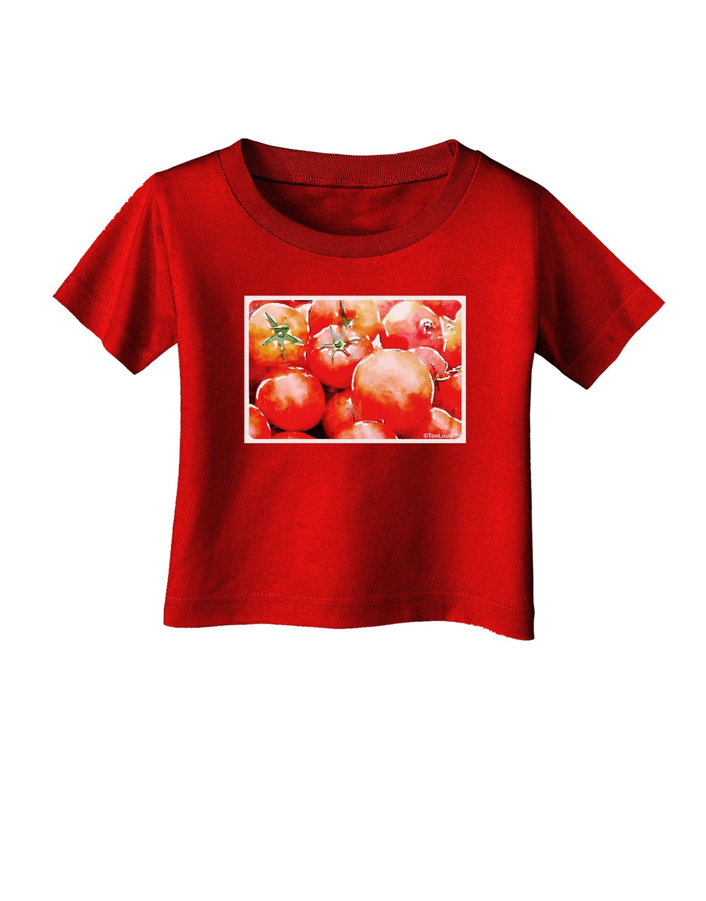 Watercolor Tomatoes Infant T-Shirt Dark-Infant T-Shirt-TooLoud-Red-06-Months-Davson Sales