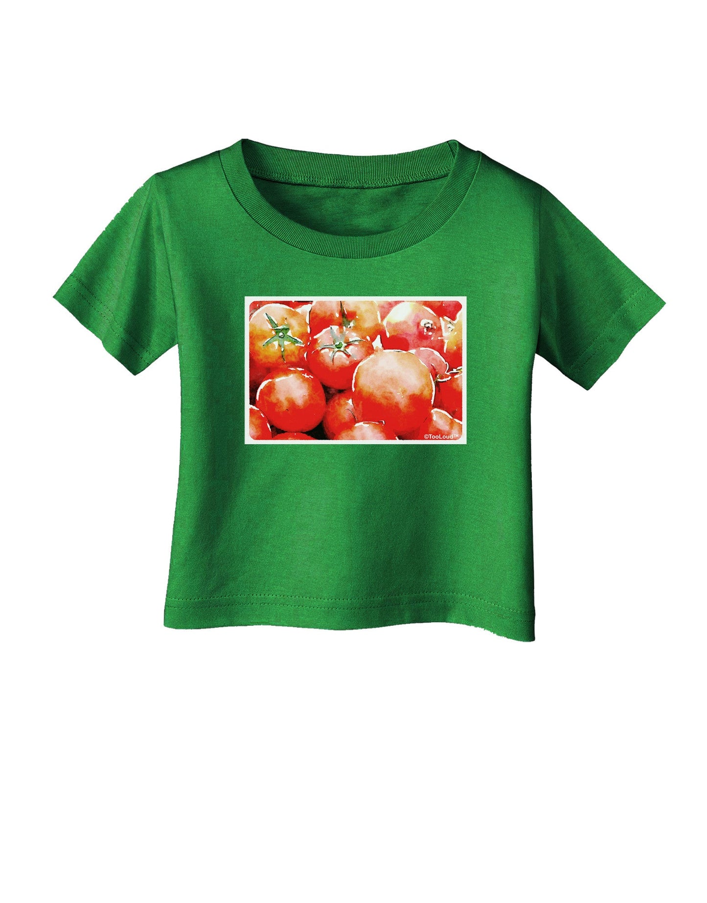 Watercolor Tomatoes Infant T-Shirt Dark-Infant T-Shirt-TooLoud-Clover-Green-06-Months-Davson Sales