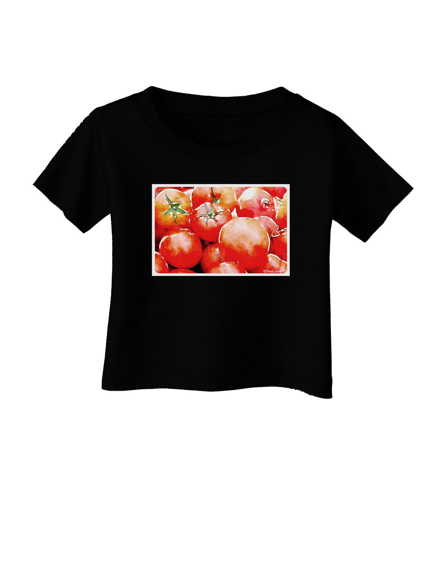 Watercolor Tomatoes Infant T-Shirt Dark-Infant T-Shirt-TooLoud-Black-06-Months-Davson Sales