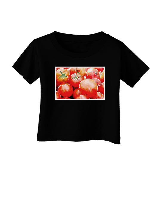 Watercolor Tomatoes Infant T-Shirt Dark-Infant T-Shirt-TooLoud-Black-06-Months-Davson Sales