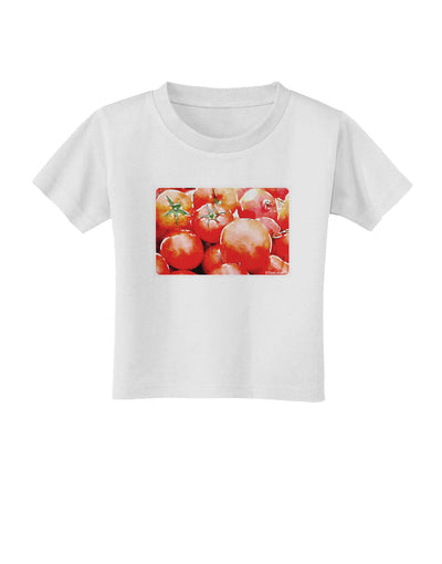 Watercolor Tomatoes Toddler T-Shirt-Toddler T-Shirt-TooLoud-White-2T-Davson Sales