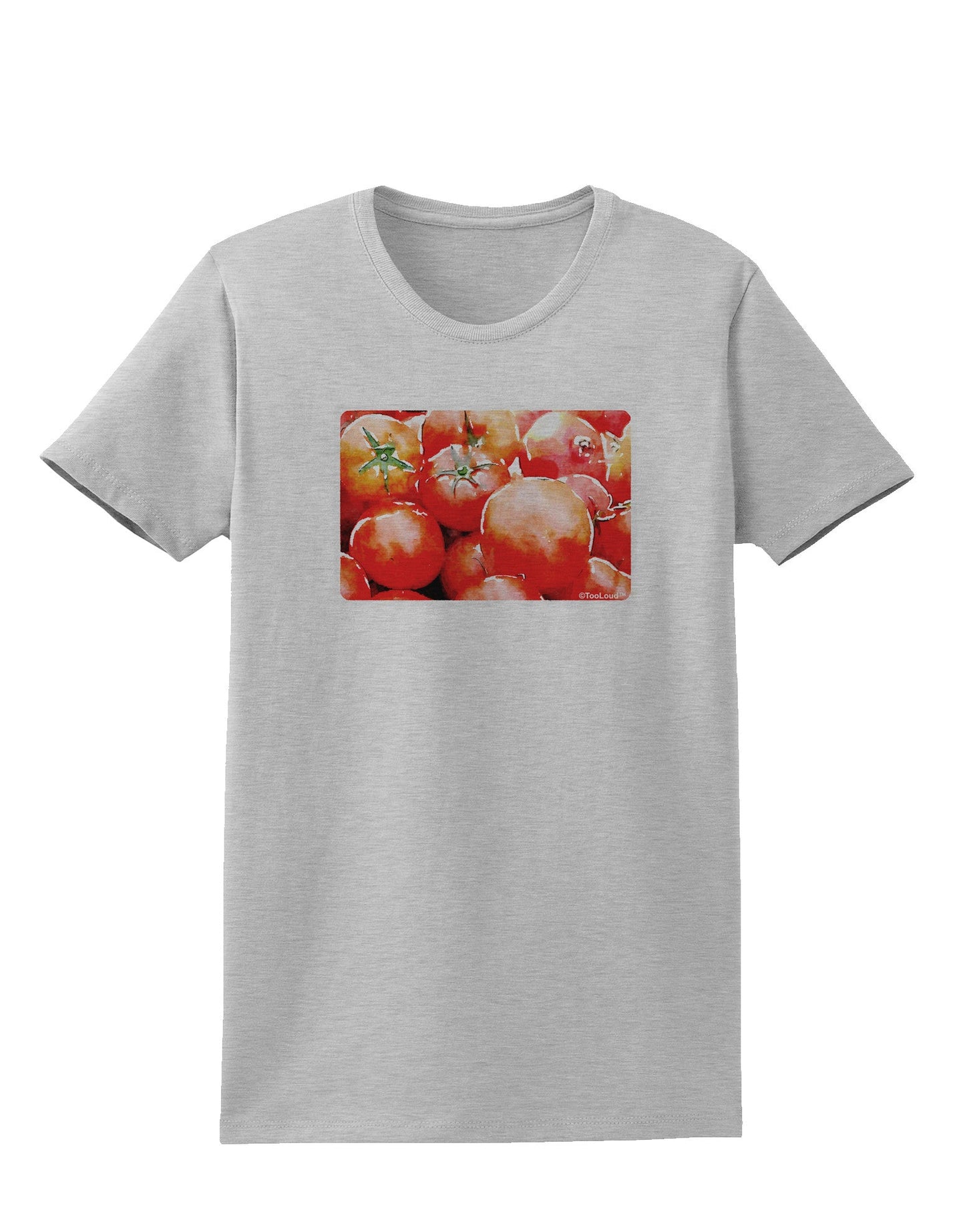 Watercolor Tomatoes Womens T-Shirt-Womens T-Shirt-TooLoud-AshGray-X-Small-Davson Sales