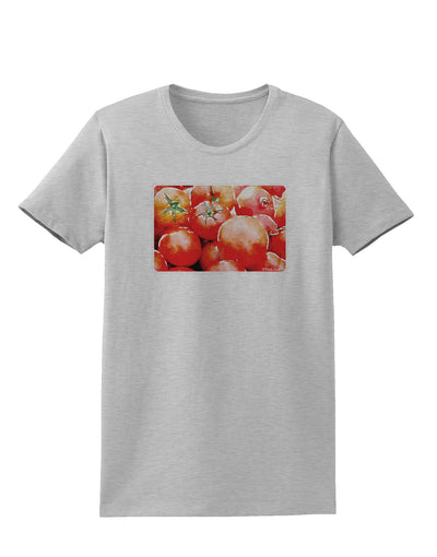 Watercolor Tomatoes Womens T-Shirt-Womens T-Shirt-TooLoud-AshGray-X-Small-Davson Sales