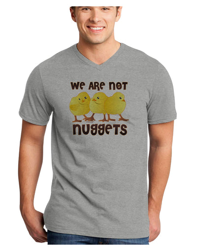 We Are Not Nuggets Adult V-Neck T-shirt-Mens V-Neck T-Shirt-TooLoud-HeatherGray-Small-Davson Sales