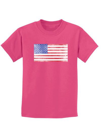 Weathered American Flag Childrens Dark T-Shirt-Childrens T-Shirt-TooLoud-Sangria-X-Small-Davson Sales