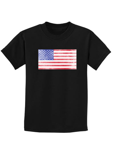 Weathered American Flag Childrens Dark T-Shirt-Childrens T-Shirt-TooLoud-Black-X-Small-Davson Sales