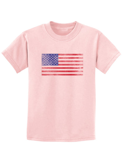 Weathered American Flag Childrens T-Shirt-Childrens T-Shirt-TooLoud-PalePink-X-Small-Davson Sales