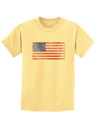 Weathered American Flag Childrens T-Shirt-Childrens T-Shirt-TooLoud-Daffodil-Yellow-X-Small-Davson Sales