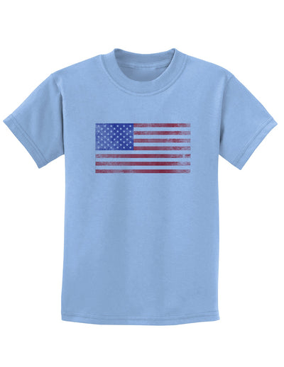 Weathered American Flag Childrens T-Shirt-Childrens T-Shirt-TooLoud-Light-Blue-X-Small-Davson Sales