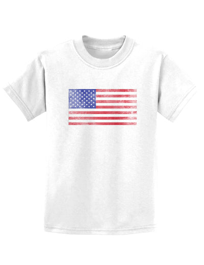 Weathered American Flag Childrens T-Shirt-Childrens T-Shirt-TooLoud-White-X-Small-Davson Sales