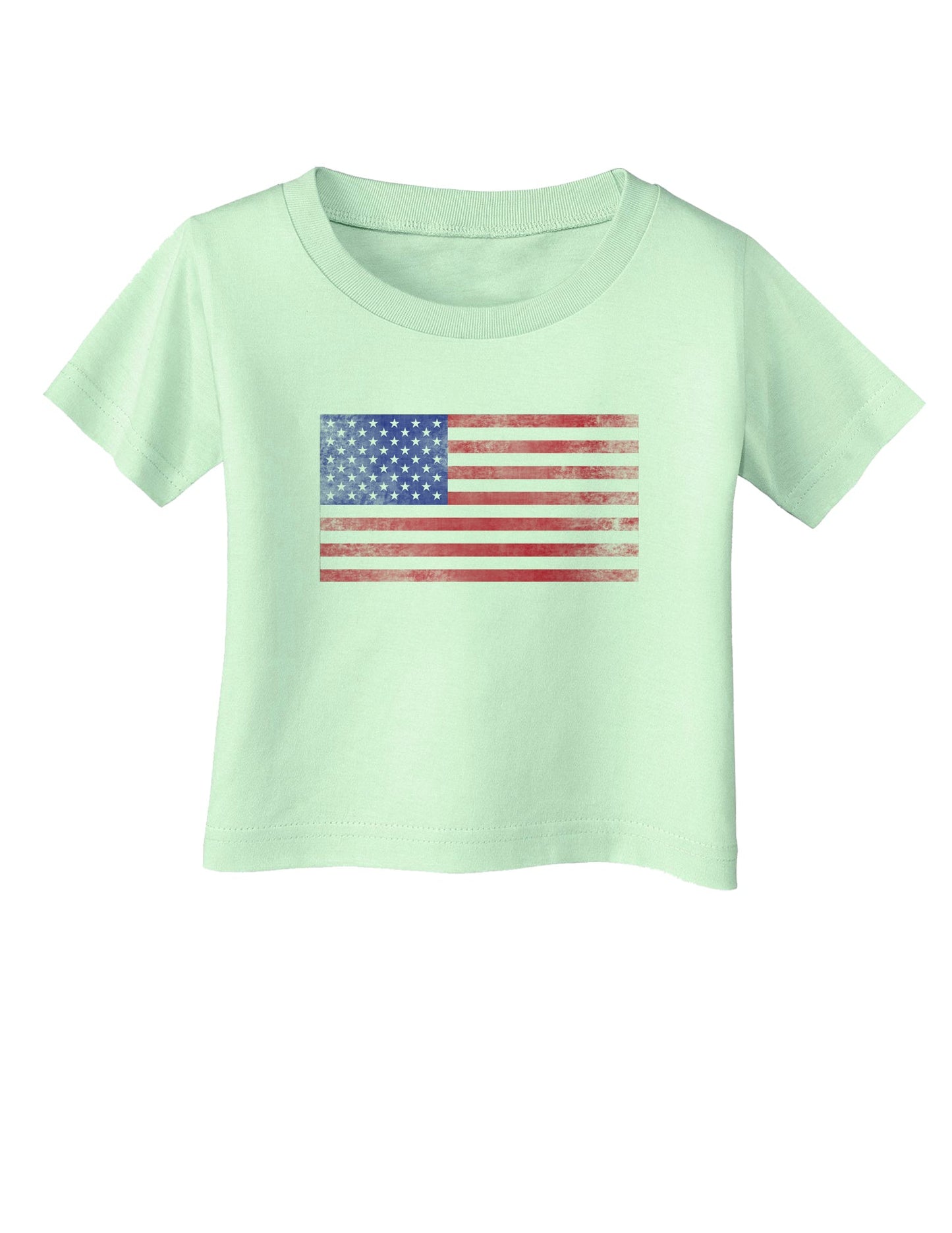 Weathered American Flag Infant T-Shirt-Infant T-Shirt-TooLoud-Light-Green-06-Months-Davson Sales