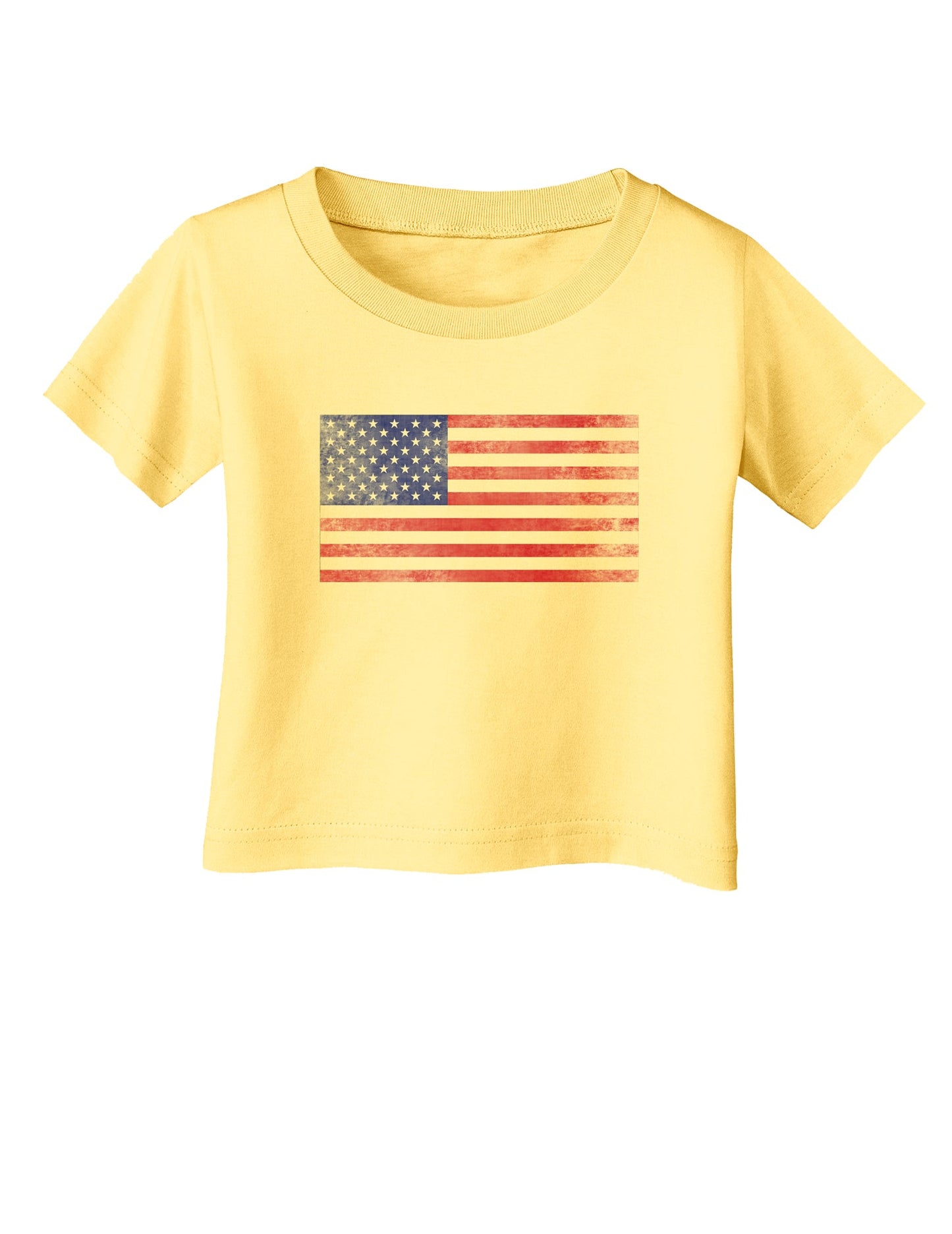 Weathered American Flag Infant T-Shirt-Infant T-Shirt-TooLoud-Daffodil-Yellow-06-Months-Davson Sales