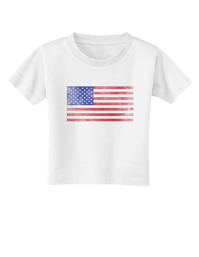 Weathered American Flag Toddler T-Shirt-Toddler T-Shirt-TooLoud-White-2T-Davson Sales