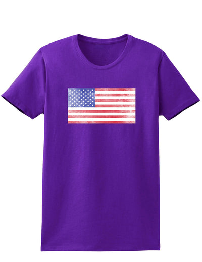 Weathered American Flag Womens Dark T-Shirt-TooLoud-Purple-X-Small-Davson Sales