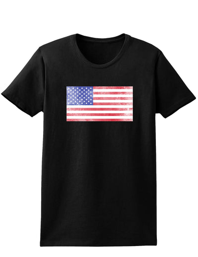 Weathered American Flag Womens Dark T-Shirt-TooLoud-Black-X-Small-Davson Sales