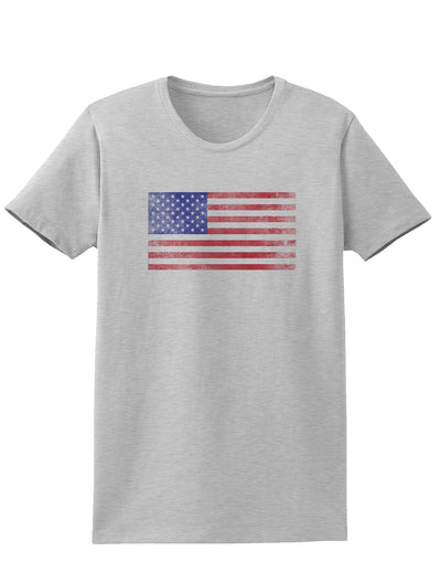 Weathered American Flag Womens T-Shirt-Womens T-Shirt-TooLoud-AshGray-X-Small-Davson Sales