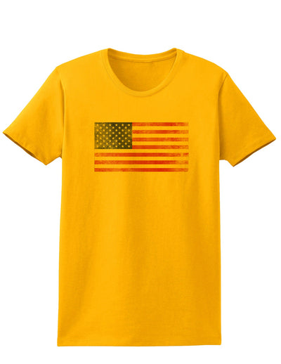 Weathered American Flag Womens T-Shirt-Womens T-Shirt-TooLoud-Gold-X-Small-Davson Sales