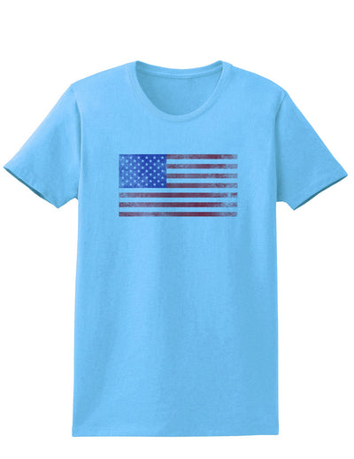 Weathered American Flag Womens T-Shirt-Womens T-Shirt-TooLoud-Aquatic-Blue-X-Small-Davson Sales