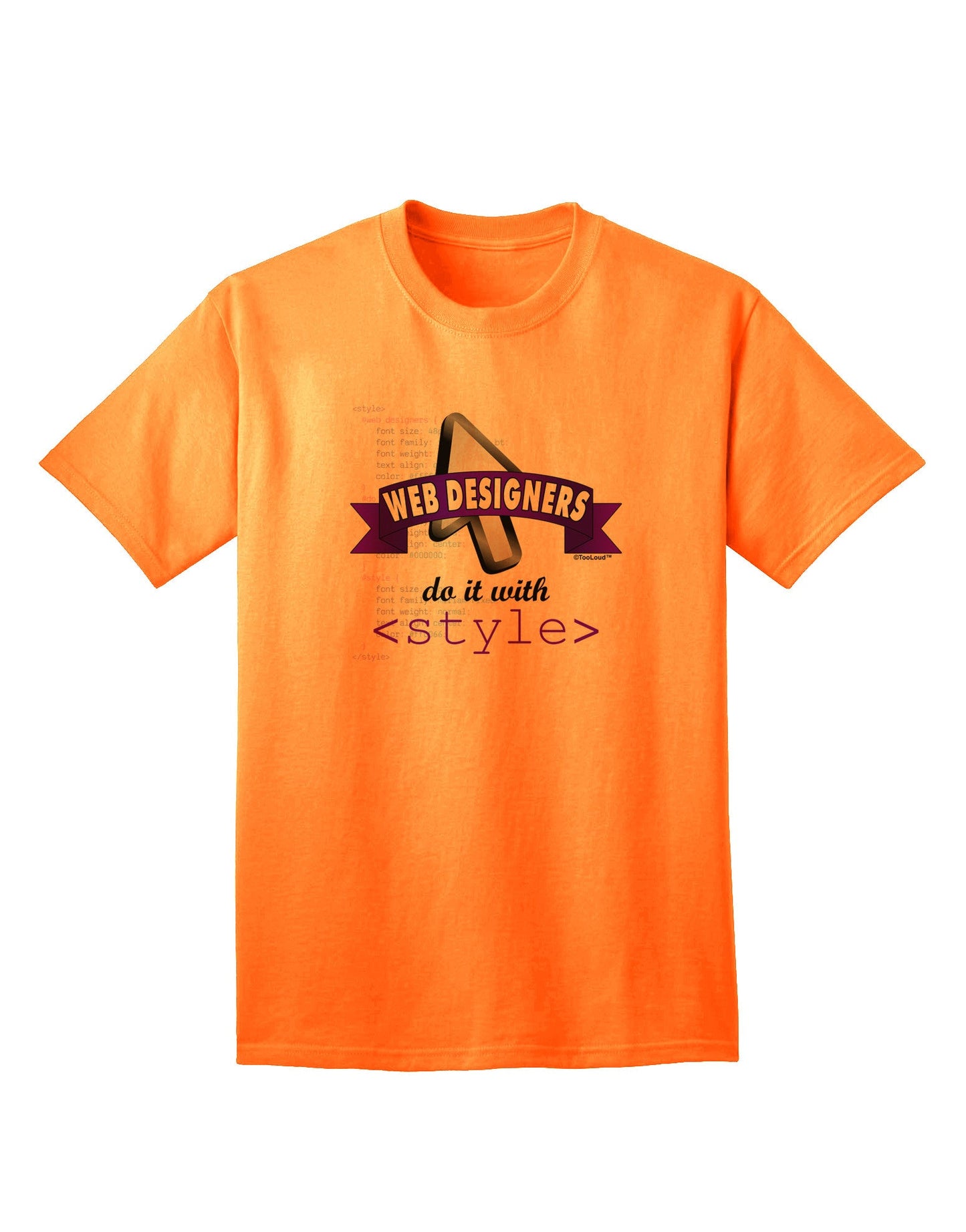 Web Designers' Collection - Sophisticated Adult Style T-Shirt-Mens T-shirts-TooLoud-Neon-Orange-Small-Davson Sales