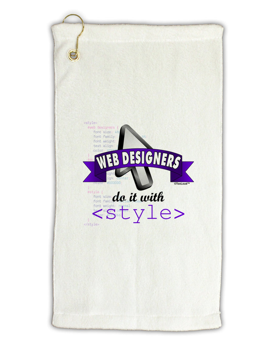 Web Designers - Style Micro Terry Gromet Golf Towel 16 x 25 inch-Golf Towel-TooLoud-White-Davson Sales