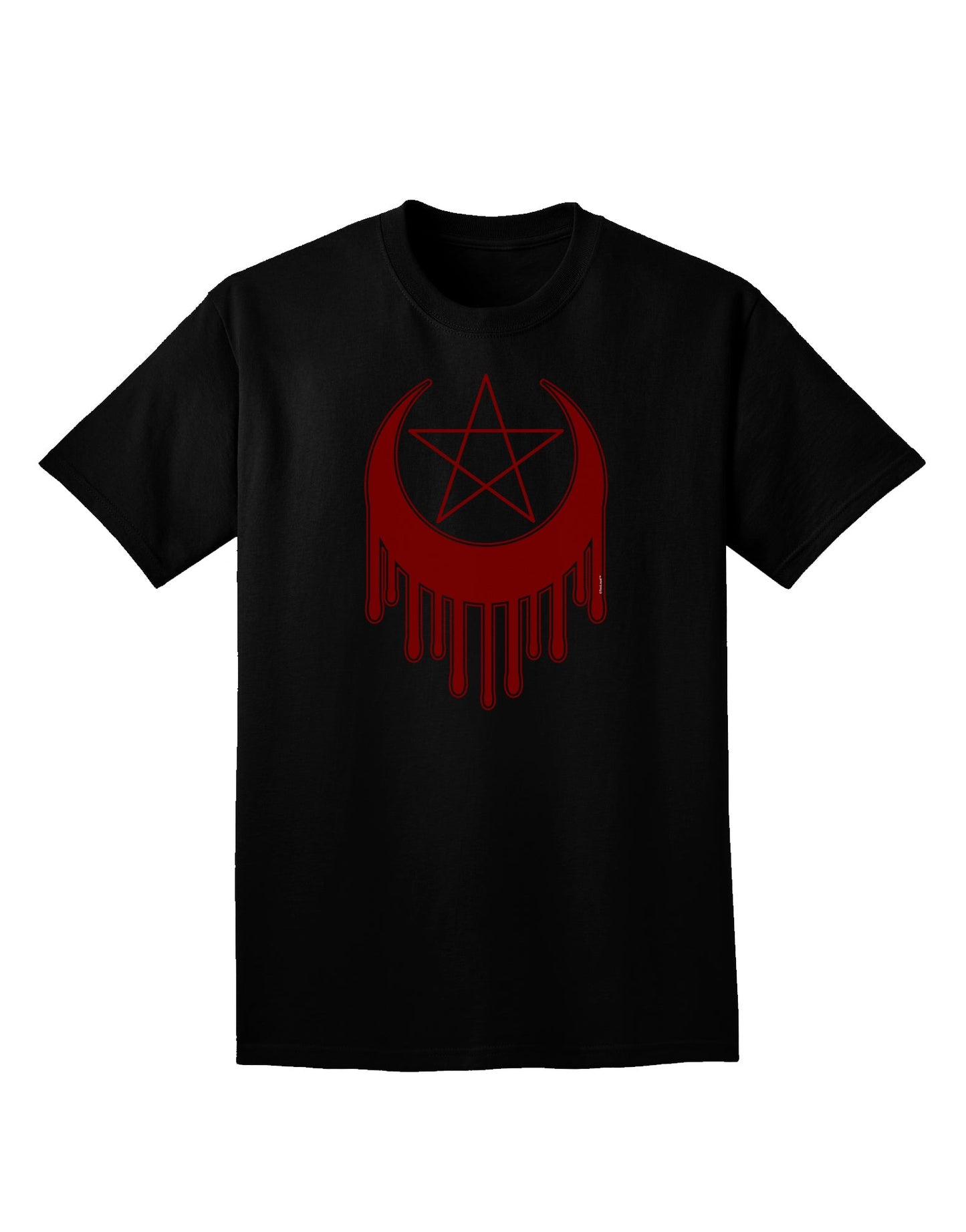 Weeping Crescent Blood Moon Star Adult Dark V-Neck T-Shirt-Mens V-Neck T-Shirt-TooLoud-Black-Small-Davson Sales