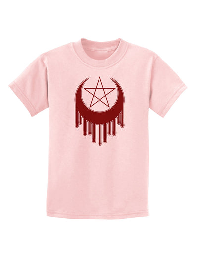 Weeping Crescent Blood Moon Star Childrens T-Shirt-Childrens T-Shirt-TooLoud-PalePink-X-Small-Davson Sales