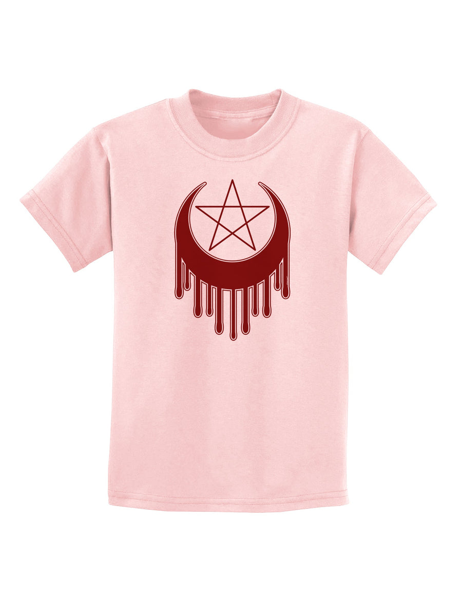 Weeping Crescent Blood Moon Star Childrens T-Shirt-Childrens T-Shirt-TooLoud-White-X-Small-Davson Sales