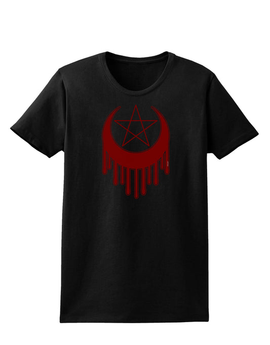 Weeping Crescent Blood Moon Star Womens Dark T-Shirt-Womens T-Shirt-TooLoud-Black-X-Small-Davson Sales