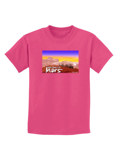 Welcome to Mars Childrens Dark T-Shirt-Childrens T-Shirt-TooLoud-Sangria-X-Small-Davson Sales