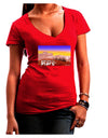 Welcome to Mars Womens V-Neck Dark T-Shirt-Womens V-Neck T-Shirts-TooLoud-Red-Juniors Fitted Small-Davson Sales