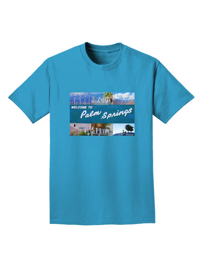 Welcome to Palm Springs Collage Adult Dark T-Shirt-Mens T-Shirt-TooLoud-Turquoise-Small-Davson Sales