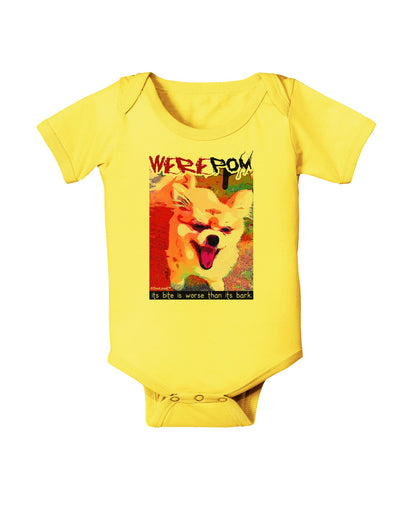 WerePom - Werewolf Pomeranian Baby Romper Bodysuit by TooLoud-Baby Romper-TooLoud-Yellow-06-Months-Davson Sales