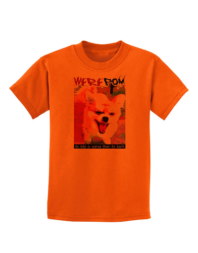 WerePom - Werewolf Pomeranian Childrens T-Shirt by TooLoud-Childrens T-Shirt-TooLoud-Orange-X-Small-Davson Sales