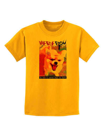 WerePom - Werewolf Pomeranian Childrens T-Shirt by TooLoud-Childrens T-Shirt-TooLoud-Gold-X-Small-Davson Sales