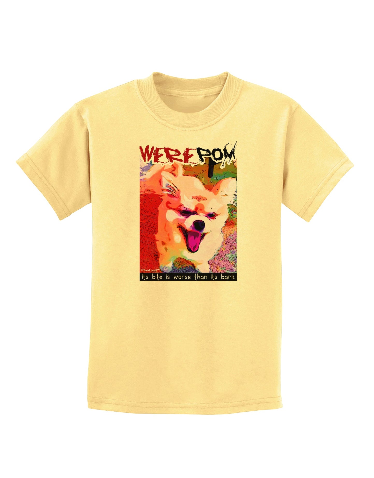 WerePom - Werewolf Pomeranian Childrens T-Shirt by TooLoud-Childrens T-Shirt-TooLoud-Daffodil-Yellow-X-Small-Davson Sales
