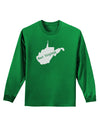 West Virginia - United States Shape Adult Long Sleeve Dark T-Shirt-TooLoud-Kelly-Green-Small-Davson Sales