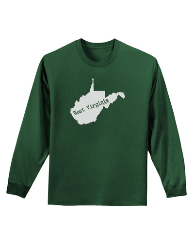 West Virginia - United States Shape Adult Long Sleeve Dark T-Shirt-TooLoud-Dark-Green-Small-Davson Sales