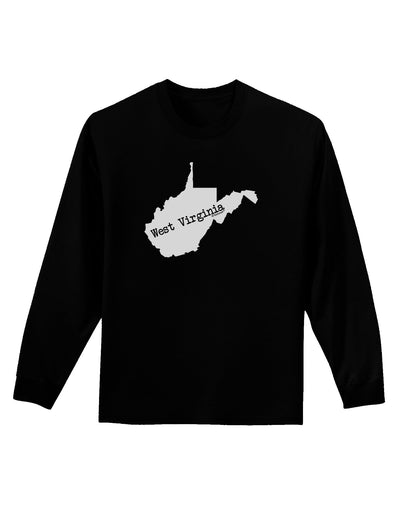 West Virginia - United States Shape Adult Long Sleeve Dark T-Shirt-TooLoud-Black-Small-Davson Sales