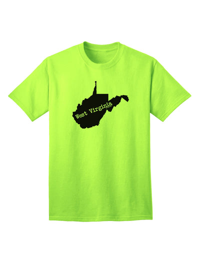 West Virginia - United States Shape Adult T-Shirt: A Classic American Style Statement-Mens T-shirts-TooLoud-Neon-Green-Small-Davson Sales